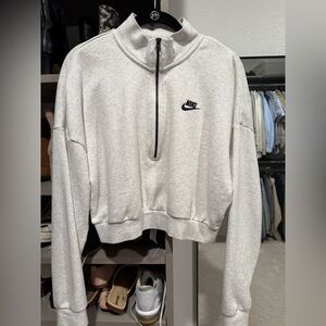 Nike Gray Cropped Hoodie